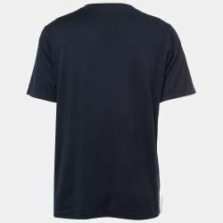 Pre Owned Dolce & Gabbana Navy Blue Logo Print Cotton Crew Neck T-Shirt L