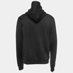 Pre Owned Dolce & Gabbana Black Embroidered Cotton Knit Hooded Sweat Jacket 3XL