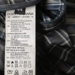 Pre Owned Dolce & Gabbana Black Perforated Cotton Rib Knit Detail Jacket XS