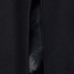 Pre Owned Dolce & Gabbana Black Jacquard Wool & Cashmere Coat XL