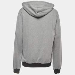 Pre Owned Dolce & Gabbana Grey Logo Print Cotton Hoodie XXL