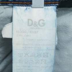 Pre Owned Dolce & Gabbana Blue Crinkled & Washed Denim Jeans 4XL Waist 39"