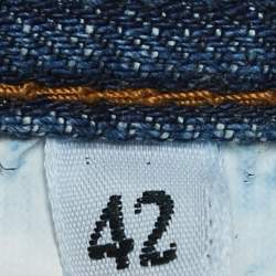 Pre Owned Dolce & Gabbana Blue Crinkled & Washed Denim Jeans 4XL Waist 39"
