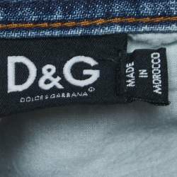 Pre Owned Dolce & Gabbana Blue Crinkled & Washed Denim Jeans 4XL Waist 39"