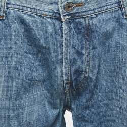 Pre Owned Dolce & Gabbana Blue Crinkled & Washed Denim Jeans 4XL Waist 39"