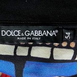 Pre Owned Dolce & Gabbana Multicolor Glass Printed Cotton Knit T-Shirt XXL