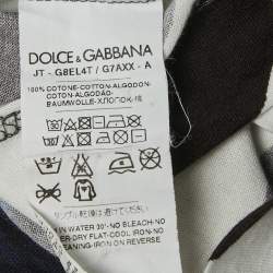 Pre Owned Dolce & Gabbana Multicolor All-Over Print Cotton V-Neck Half Sleeve T-Shirt S