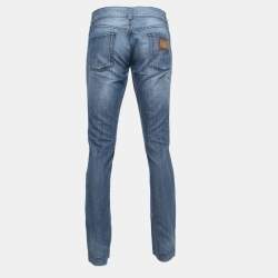 Pre Owned Dolce & Gabbana Blue Washed Denim 14 Jeans L Waist 34"