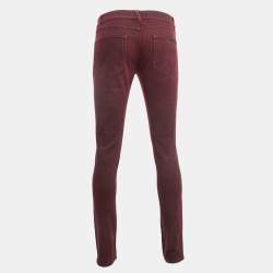 Pre Owned Dolce & Gabbana Burgundy Denim 14 Stretch Jeans M Waist 34"