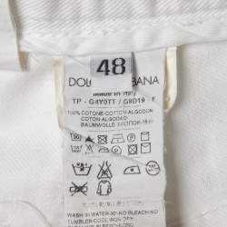 Pre Owned Dolce & Gabbana White Denim 14 Jeans M Waist 33"