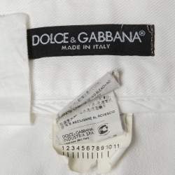 Pre Owned Dolce & Gabbana White Denim 14 Jeans M Waist 33"