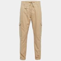 Pre Owned Dolce & Gabbana Beige Cotton Buttoned Cargo Pants XL Waist 38"