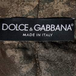 Pre Owned Dolce & Gabbana Military Green Synthetic Hooded Puffer Jacket L 