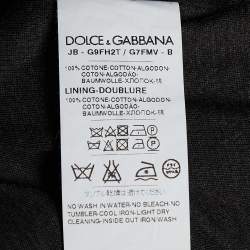 Pre Owned Dolce & Gabbana Black Famiglia Applique Cotton Knit Zip Front Sweater XXL