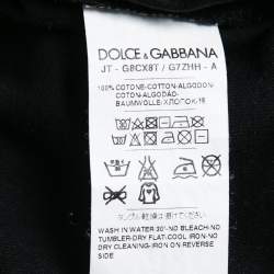 Pre Owned Dolce & Gabbana Black Cotton Crew Neck Half Sleeve T-Shirt S