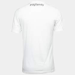Pre Owned Dolce & Gabbana White Embroidered Cotton Half Sleeve T-Shirt S