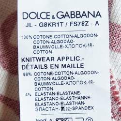 Pre Owned Dolce & Gabbana Bordeaux DG Mania Print Cotton Pique Polo T Shirt 4XL