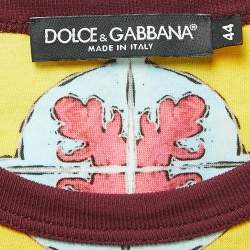 Pre Owned Dolce & Gabbana Multicolor Print Cotton Crewneck T-Shirt XS
