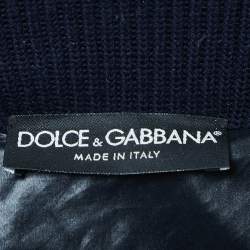 Pre Owned Dolce & Gabbana Navy Blue Quilted Nylon Zip-Up Jacket S
