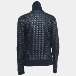 Pre Owned Dolce & Gabbana Navy Blue Quilted Nylon Zip-Up Jacket S