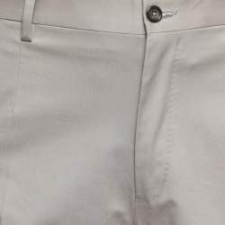 Pre Owned Dolce & Gabbana Grey Stretch Cotton Trousers L