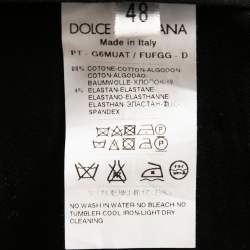 Pre Owned Dolce & Gabbana Grey Stretch Cotton Trousers M