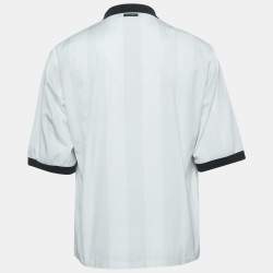 Dolce & Gabbana White Sketch Print Oversized Polo Shirt S