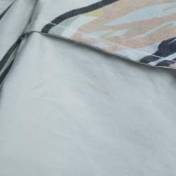 Dolce & Gabbana White Sketch Print Oversized Polo Shirt S