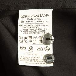 Pre Owned Dolce & Gabbana Black Cotton Button Front Gold Shirt L