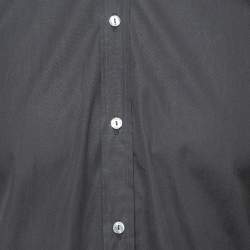 Pre Owned Dolce & Gabbana Black Cotton Button Front Gold Shirt L