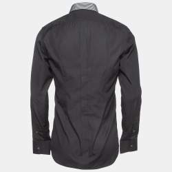 Pre Owned Dolce & Gabbana Black Cotton Button Front Gold Shirt L