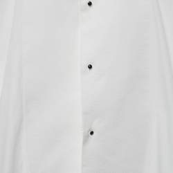 Pre Owned Dolce & Gabbana Gold White Cotton Button Front Shirt XS
