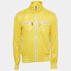 Pre Owned Dolce & Gabbana Yellow Nylon Zip Front Bomber Jacket M