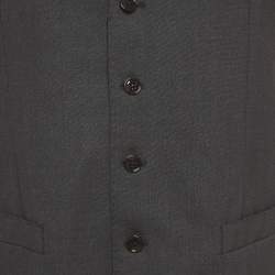 Pre Owned Dolce & Gabbana Charcoal Grey Wool Tailored Waistcoat M