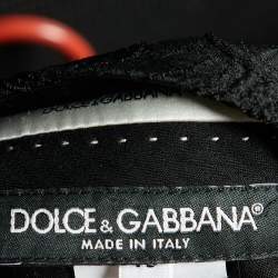 Pre Owned Dolce & Gabbana Black Floral Embossed Jacquard Tailored Pants M