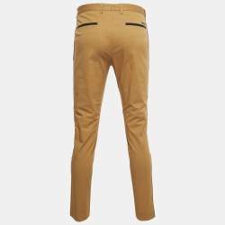 Pre Owned Dolce & Gabbana Camel Brown Cotton Slim Fit Pants M