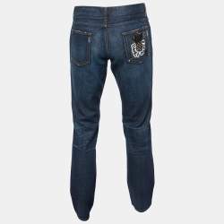 Pre Owned Dolce & Gabbana Dark Blue Denim Comfort Fit Jeans L/Waist 35"