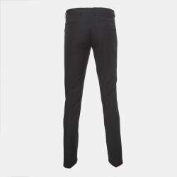 Pre Owned Dolce & Gabbana Black Wool Blend Slim Fit Pants M