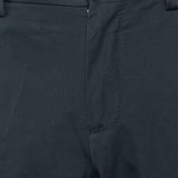 Pre Owned Dolce & Gabbana Black Cotton & Silk Tailored Pants M