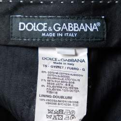Pre Owned Dolce & Gabbana Black Cotton & Silk Tailored Pants M