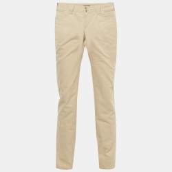 Pre Owned Dolce & Gabbana Beige Cotton Regular Fit Trousers M