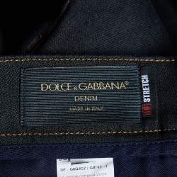 Pre Owned Dolce & Gabbana Black Denim 16 Stretch Slim Fit Jeans XL/Waist 36"