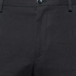 Pre Owned Dolce & Gabbana Black Wool Regular Fit Pants M