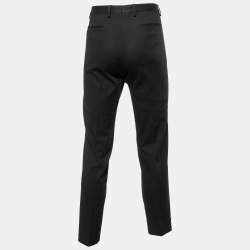 Pre Owned Dolce & Gabbana Black Wool Regular Fit Pants M