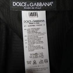 Pre Owned Dolce & Gabbana Black Wool & Silk Blend Tailored Pants M