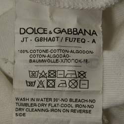 Pre Owned Dolce & Gabbana White Cotton V-Neck T-Shirt M