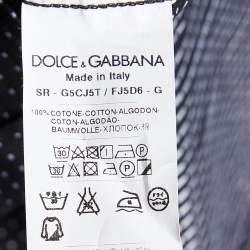 Dolce & Gabbana Black Square Patterned Cotton Gold Fit Shirt M