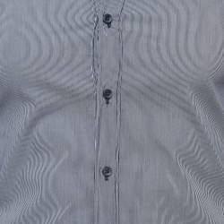 Pre Owned Dolce & Gabbana Navy Blue Striped Cotton Sicilia Full Sleeve Shirt S