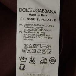 Pre Owned Dolce & Gabbana Gold Brown Cotton Button Front Full Sleeve Shirt S