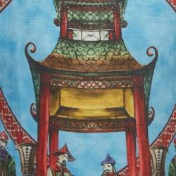 Pre Owned Dolce&Gabbana Multicolor Print Linen Half Sleeve Shirt S